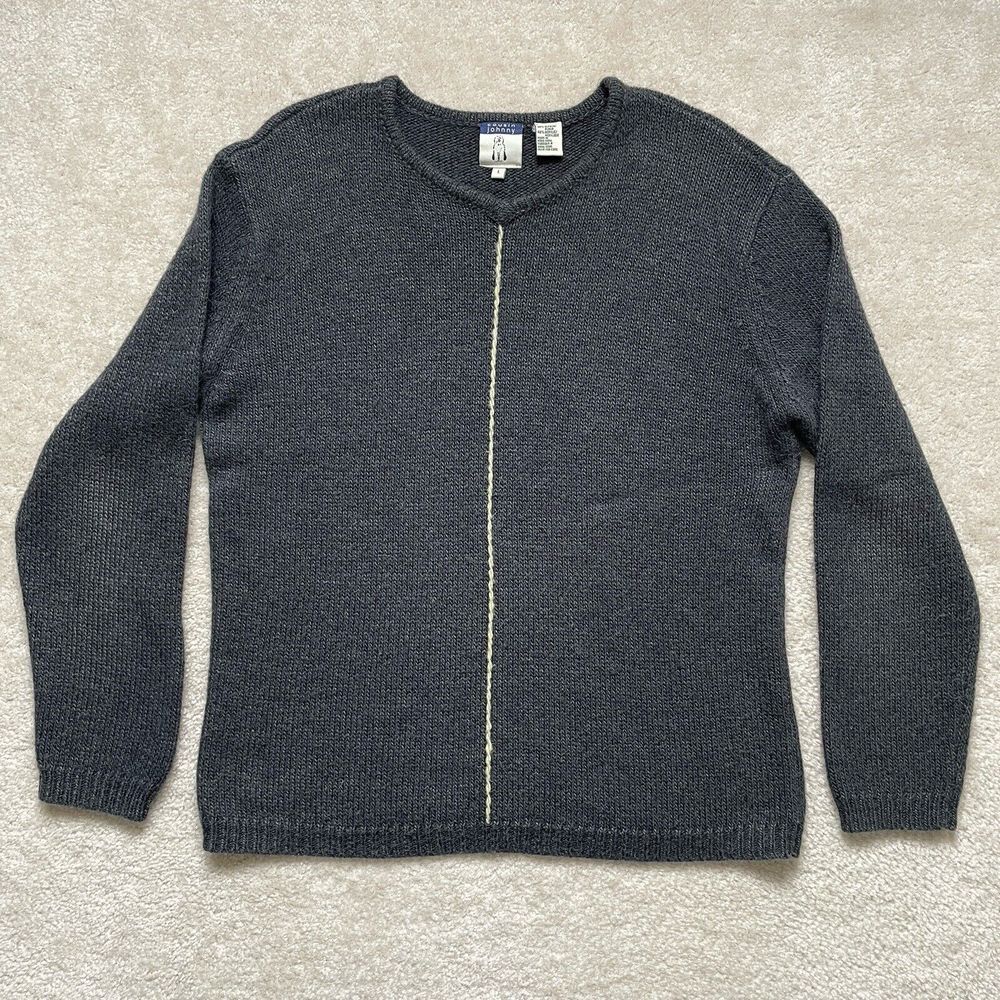 Cousin Johnny Alpaca Blend Long Sleeve Sweater Gray Women's Size Large
